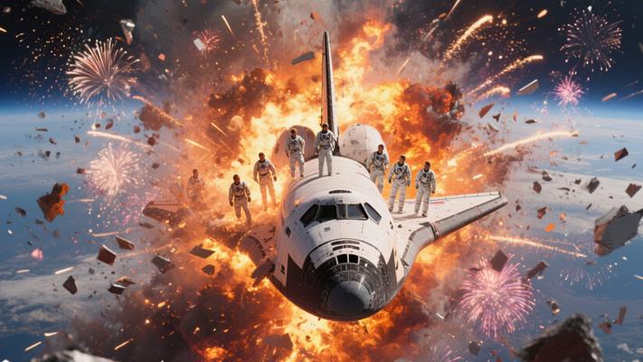 美挑战者号航天飞机爆炸：12亿烟花下的七宇航员悲剧