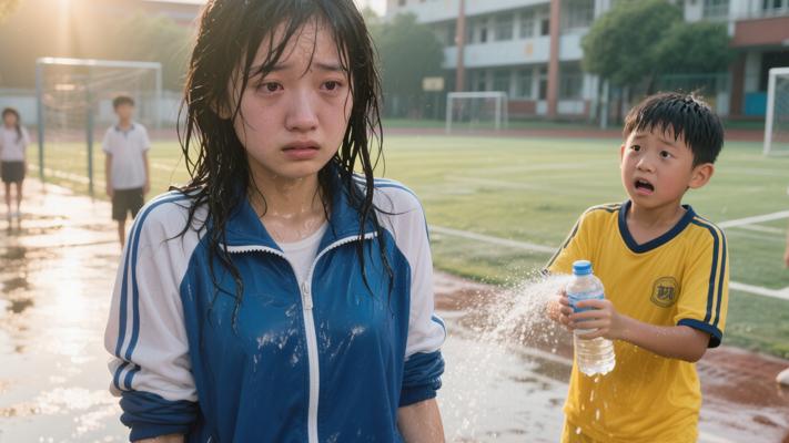 体育课放学时被小男孩洒水一身的尴尬经历