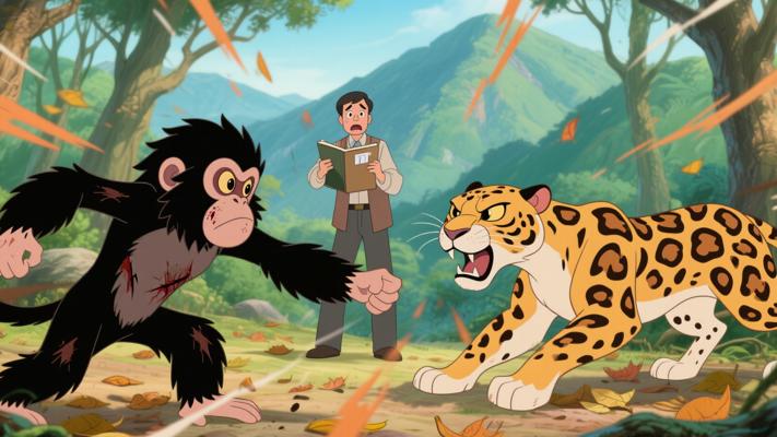 六诏山教师救猿猴结奇缘义猴小黑舍命战豹感天地