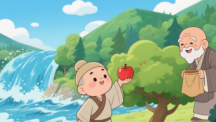 老和尚弟子南山打柴遇洪水摘苹果得衣钵传承