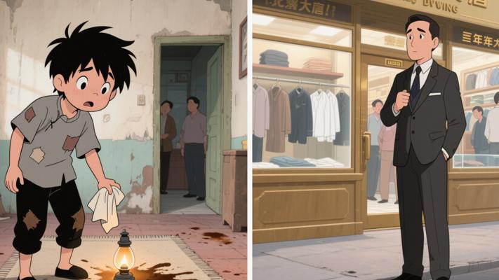 贫家少年油灯翻倒闯祸 化污渍为商机成干洗大王