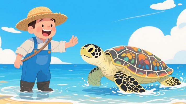 渔夫放归海龟后收获意外回访的故事