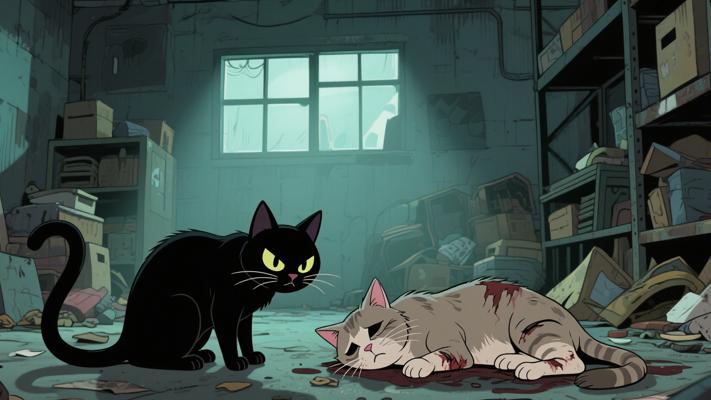 黑猫为成猫王害死老猫终酿悲剧的故事