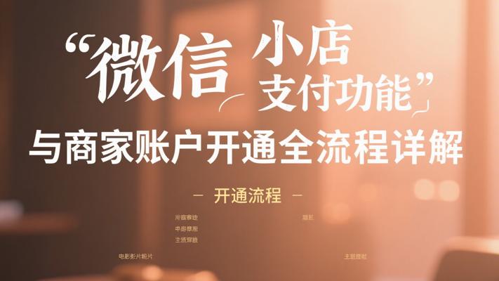 微信小店支付功能与商家账户开通全流程详解