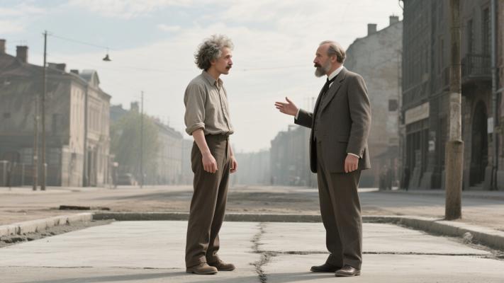 爱因斯坦与导师明可夫斯基的水泥地创新启示故事