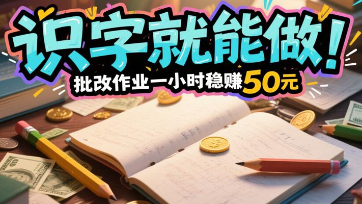 识字就能做！批改作业一小时稳赚50元