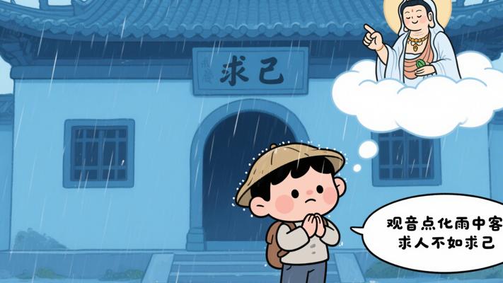 观音点化雨中客：求人不如求己的生存哲学