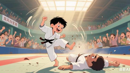 失去左臂男孩学柔道凭一招夺冠的励志故事