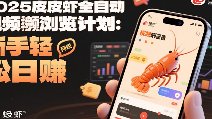 2025皮皮虾全自动视频浏览计划：新手轻松日赚