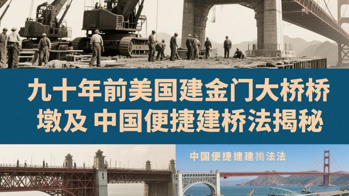九十年前美国建金门大桥桥墩及中国便捷建桥法揭秘