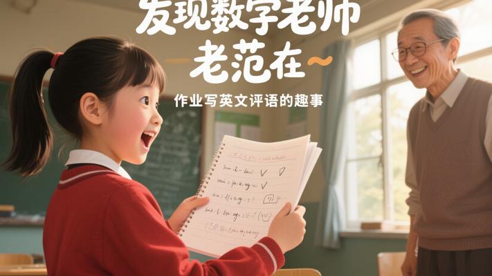 发现数学老师老范在作业写英文评语的趣事