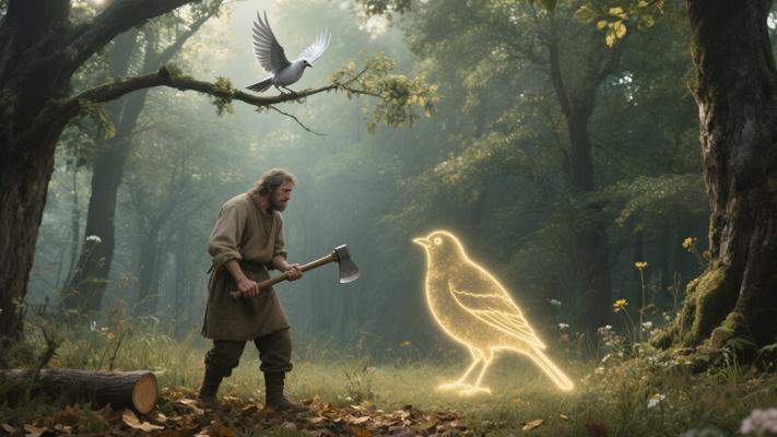 樵夫与银鸟：别让金鸟的幻想带走身边的珍宝故事
