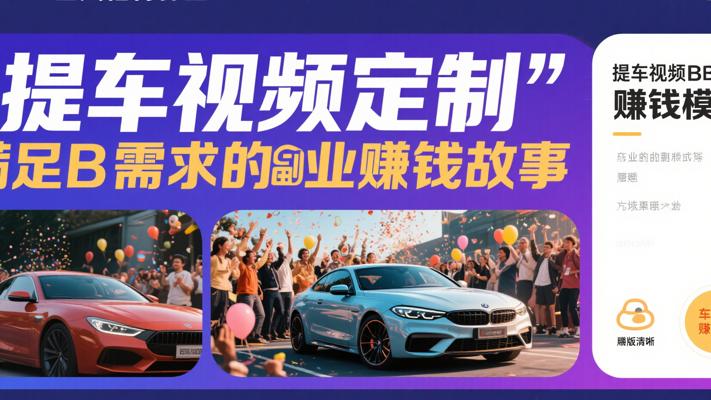 提车视频定制满足装B需求的副业赚钱故事