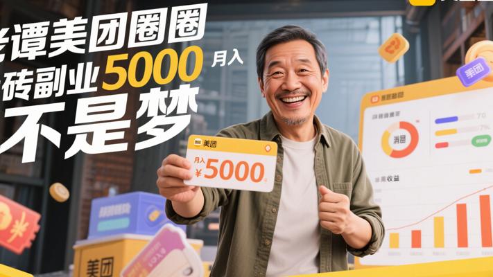 老谭讲述美团圈圈搬砖副业月入5000的经历
