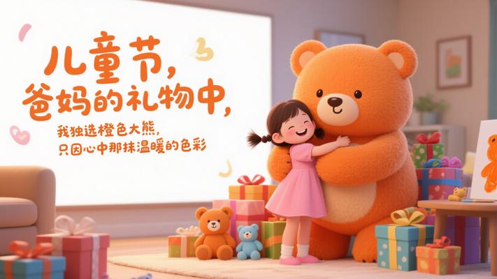 儿童节爸妈送橙色大熊做礼物及我选择它的缘由