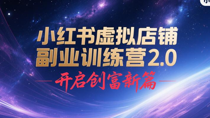 小红书虚拟店铺副业训练营2.0，开启创富新篇