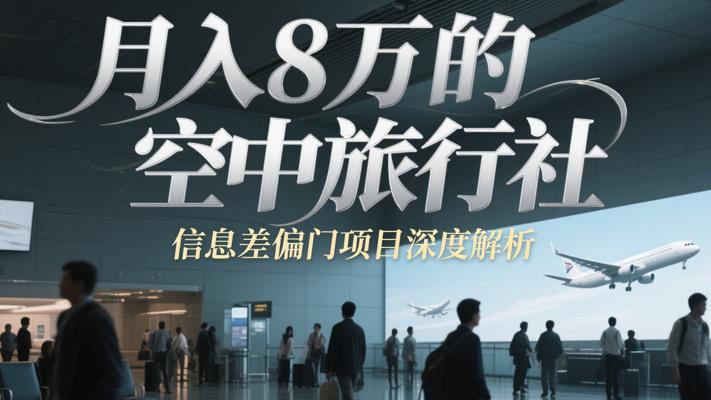 月入8万的空中旅行社信息差偏门项目深度解析