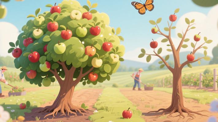 农夫家两棵苹果树不同选择带来的命运故事