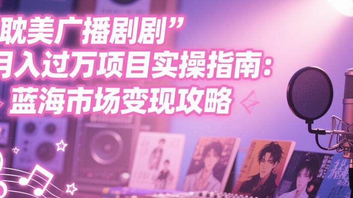 耽美广播剧月入过万项目实操指南：蓝海市场变现攻略