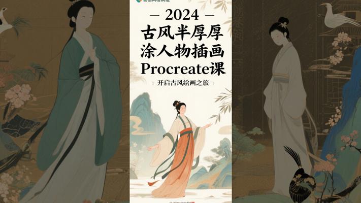《2024古风半厚涂人物插画Procreate课》：开启古风绘画之旅