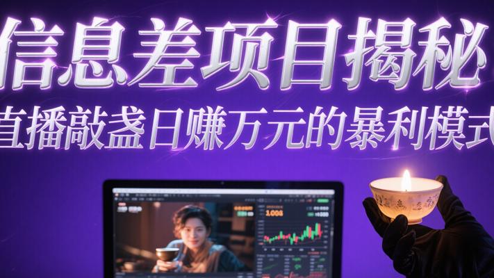 信息差项目揭秘：直播敲盏日赚万元的暴利模式