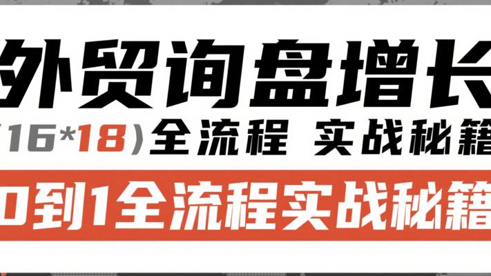 外贸询盘增长：0到1全流程实战秘籍