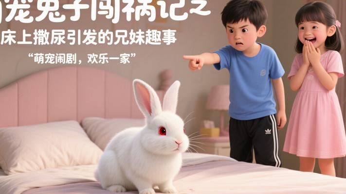 萌宠兔子闯祸记之床上撒尿引发的兄妹趣事