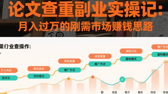 论文查重副业实操记：月入过万的刚需市场赚钱思路