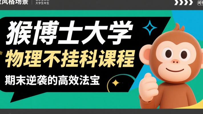 猴博士大学物理不挂科课程：期末逆袭的高效法宝