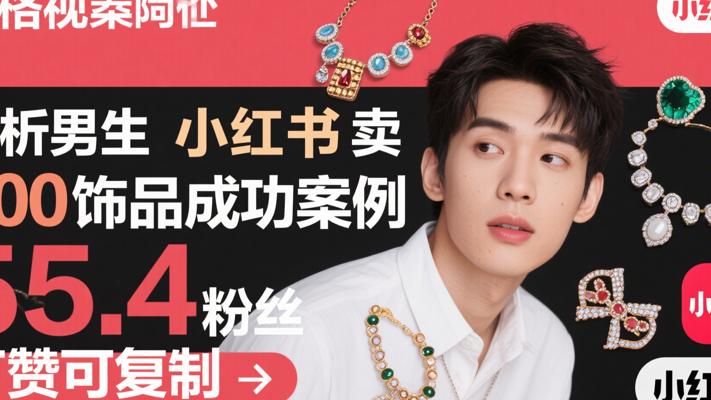 透析男生小红书卖饰品成功案例4001粉丝5.4万赞可复制
