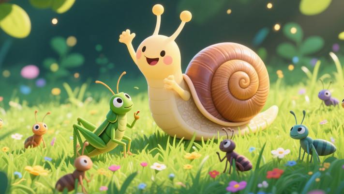 蜗牛炫耀有名亲戚却被问住的故事