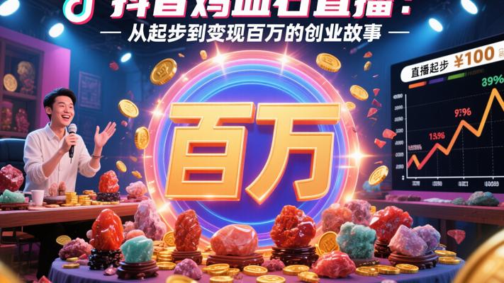 抖音鸡血石直播从起步到变现百万的创业故事