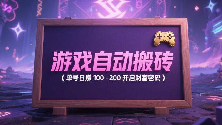 游戏自动搬砖：单号日赚100-200开启财富密码