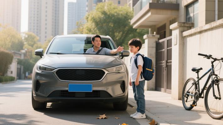 周日早晨因爸爸开车送补习而渴望骑自行车的经历