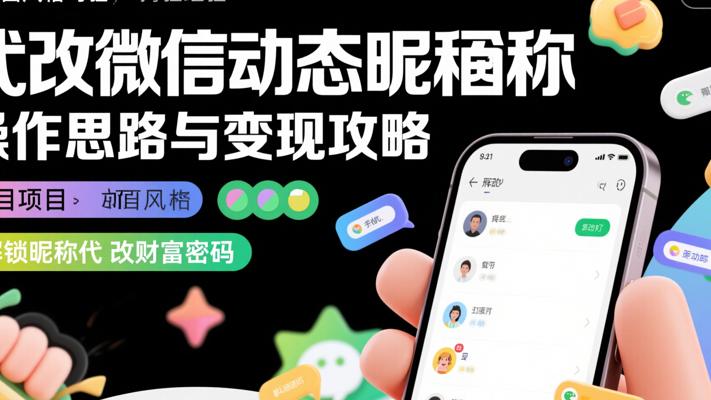 代改微信动态昵称项目操作思路与变现攻略