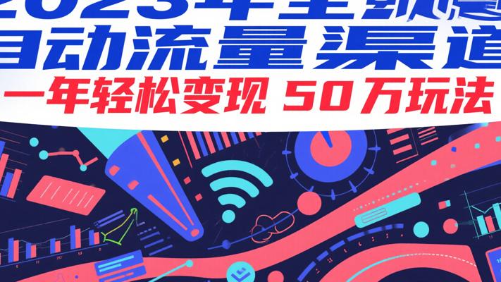 2023年全自动流量渠道一年轻松变现50万玩法