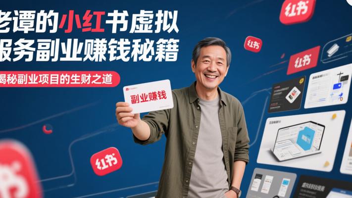 老谭分享小红书虚拟服务副业项目的赚钱经历