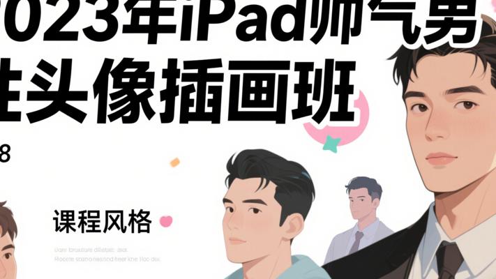 2023年iPad帅气男性头像插画班课程介绍