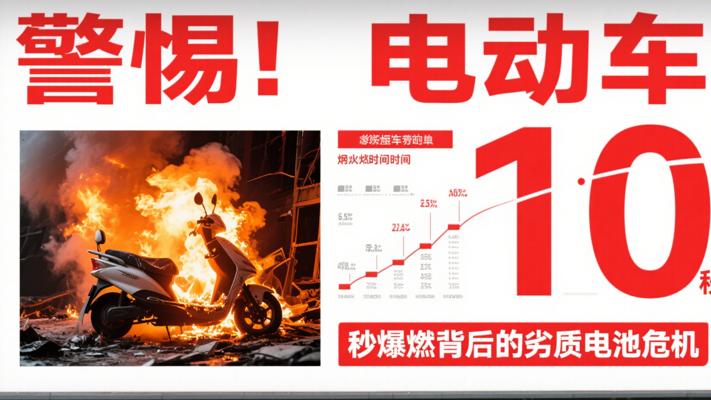 警惕！电动车10秒爆燃背后的劣质电池危机故事