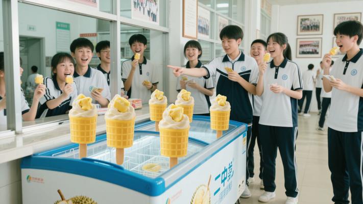 二中饭堂新出榴莲雪糕引学生争相品尝