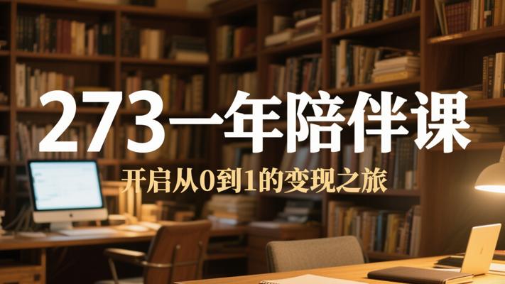 273小红书一年陪伴课：开启从0到1的变现之旅