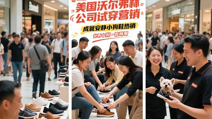 美国沃尔弗林公司试穿营销成就安静小狗鞋热销