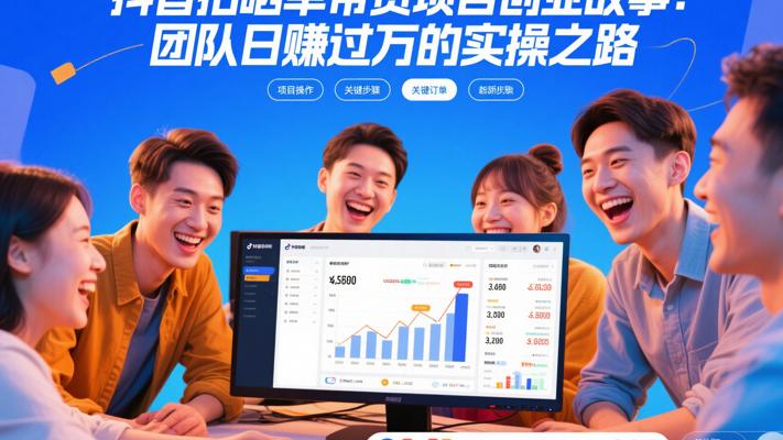 抖音拍晒单带货项目创业故事：团队日赚过万的实操之路