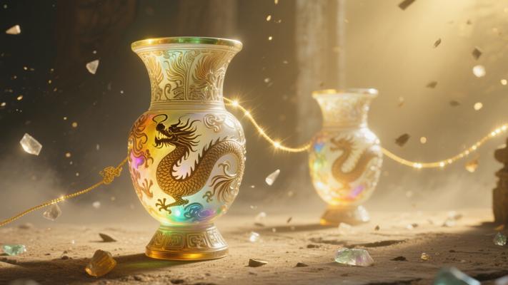 汉代龙凤琉璃樽跨越两千年的重逢与化尘之恋