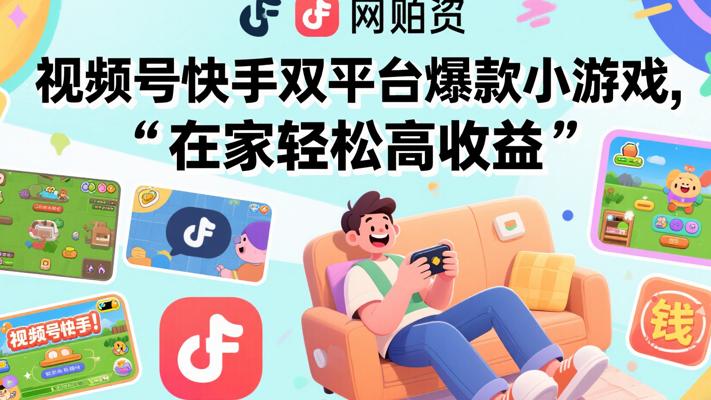 视频号快手双平台爆款小游戏，在家轻松高收益
