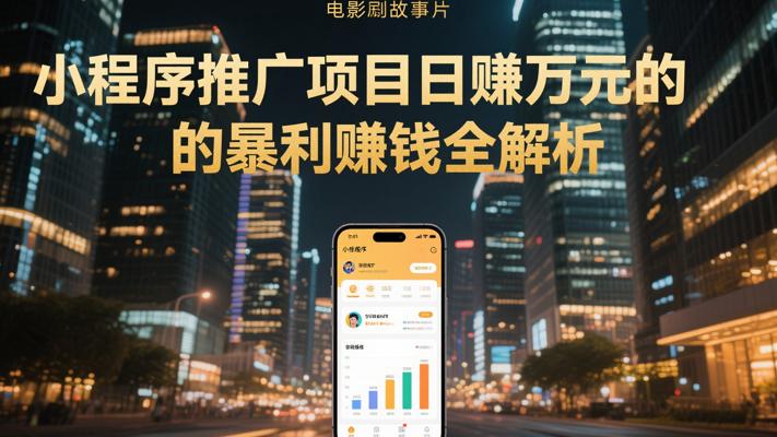 小程序推广项目日赚万元的暴利赚钱全解析