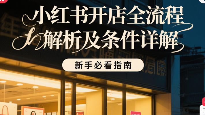 小红书开店全流程解析及条件详解新手必看指南