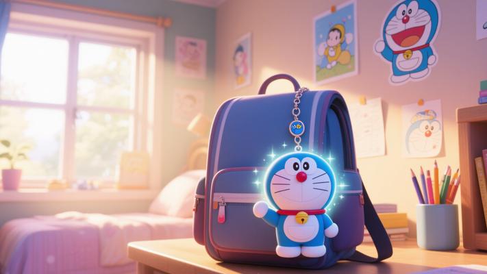 蓝胖子的魔法陪伴：揭秘会变眼神的哆啦A梦书包挂件