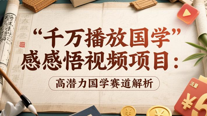 千万播放国学感悟视频项目：高潜力国学赛道解析