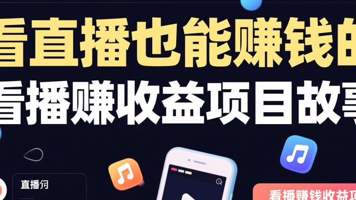 看直播也能赚钱的看播赚收益项目故事